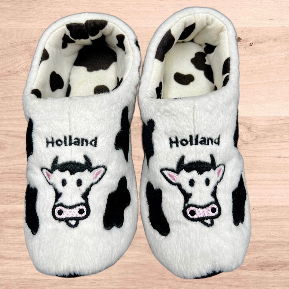Holland KIDS Smiling Cow Clogs Slippers Dutch Wooden Slip On Shoes Embroidered